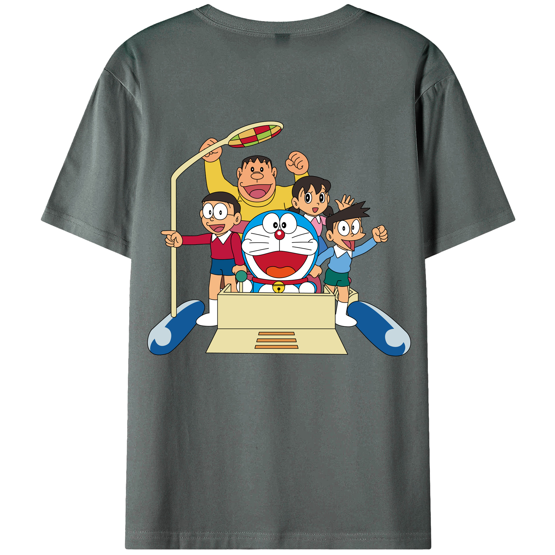 （画像用） ドラえもん 骨川 スネ夫 Doraemon Honekawa Suneo 綿100％ メンズ半袖Tシャツ（バックプリント） 通気性